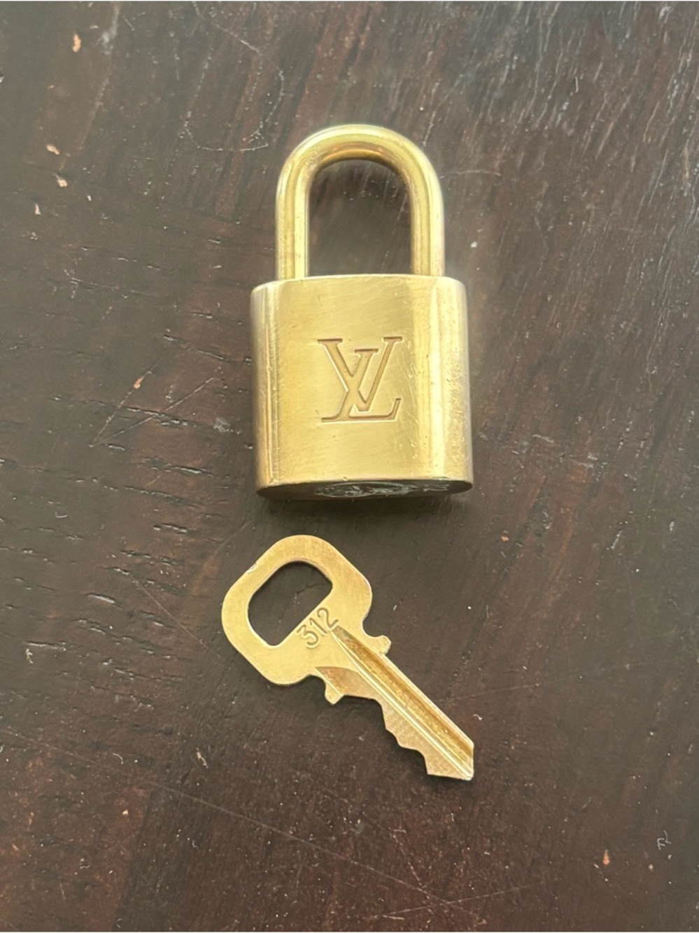 Louis Vuitton Gold-Tone LV Padlock and Key